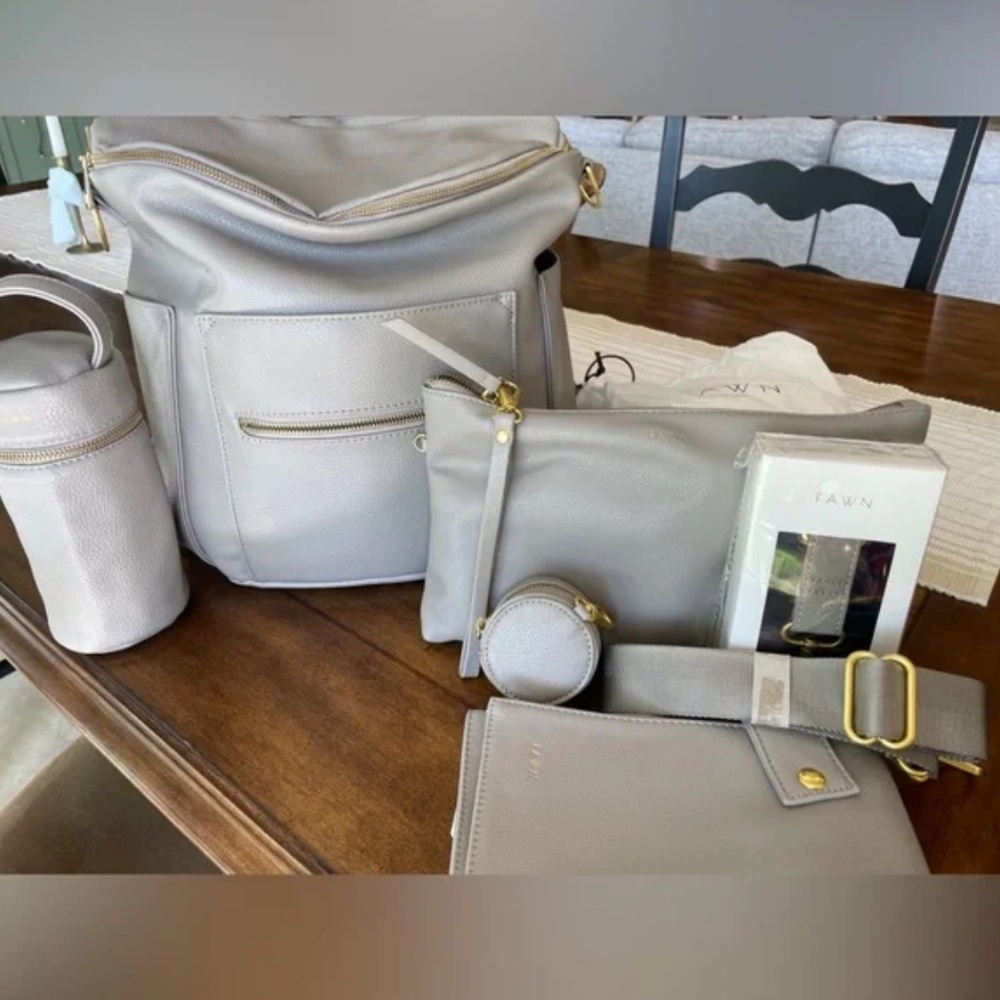 Fawn Original Diaper Bag Bundle in grey